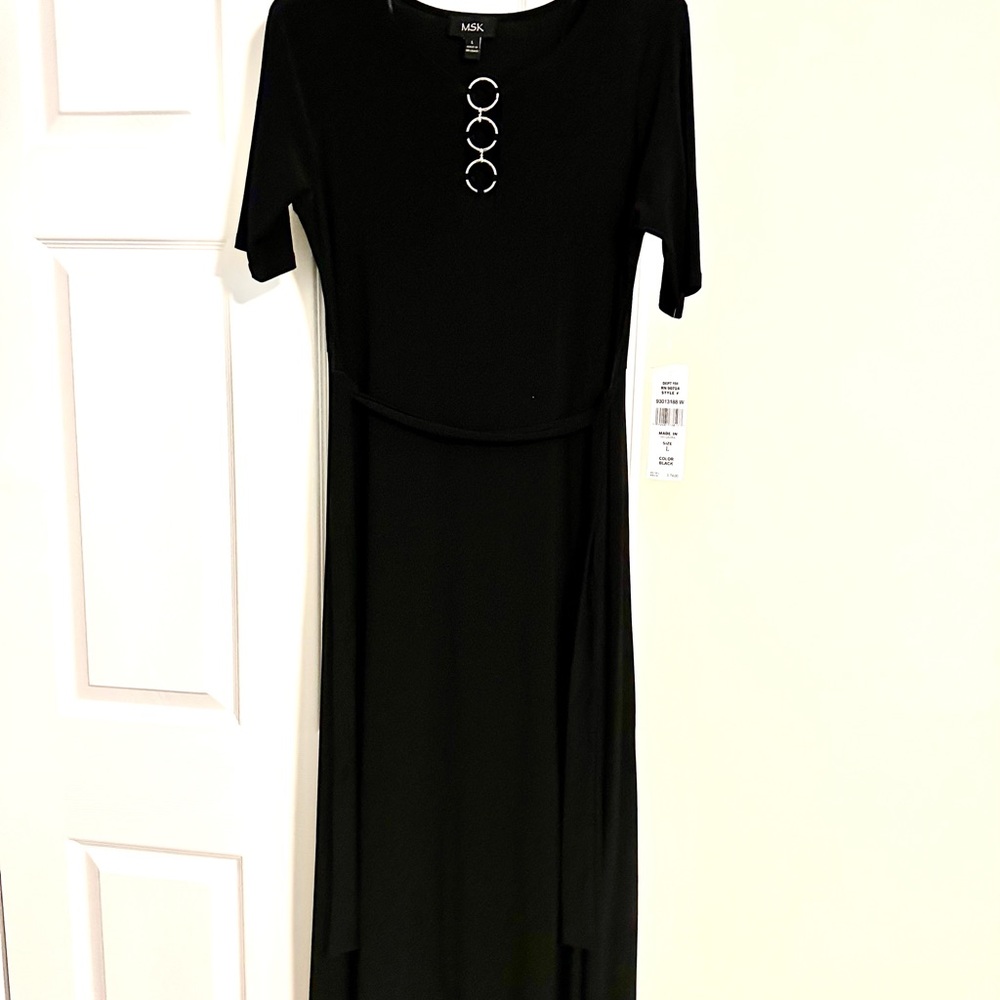 Black MSK short sleeve dress NWT Large